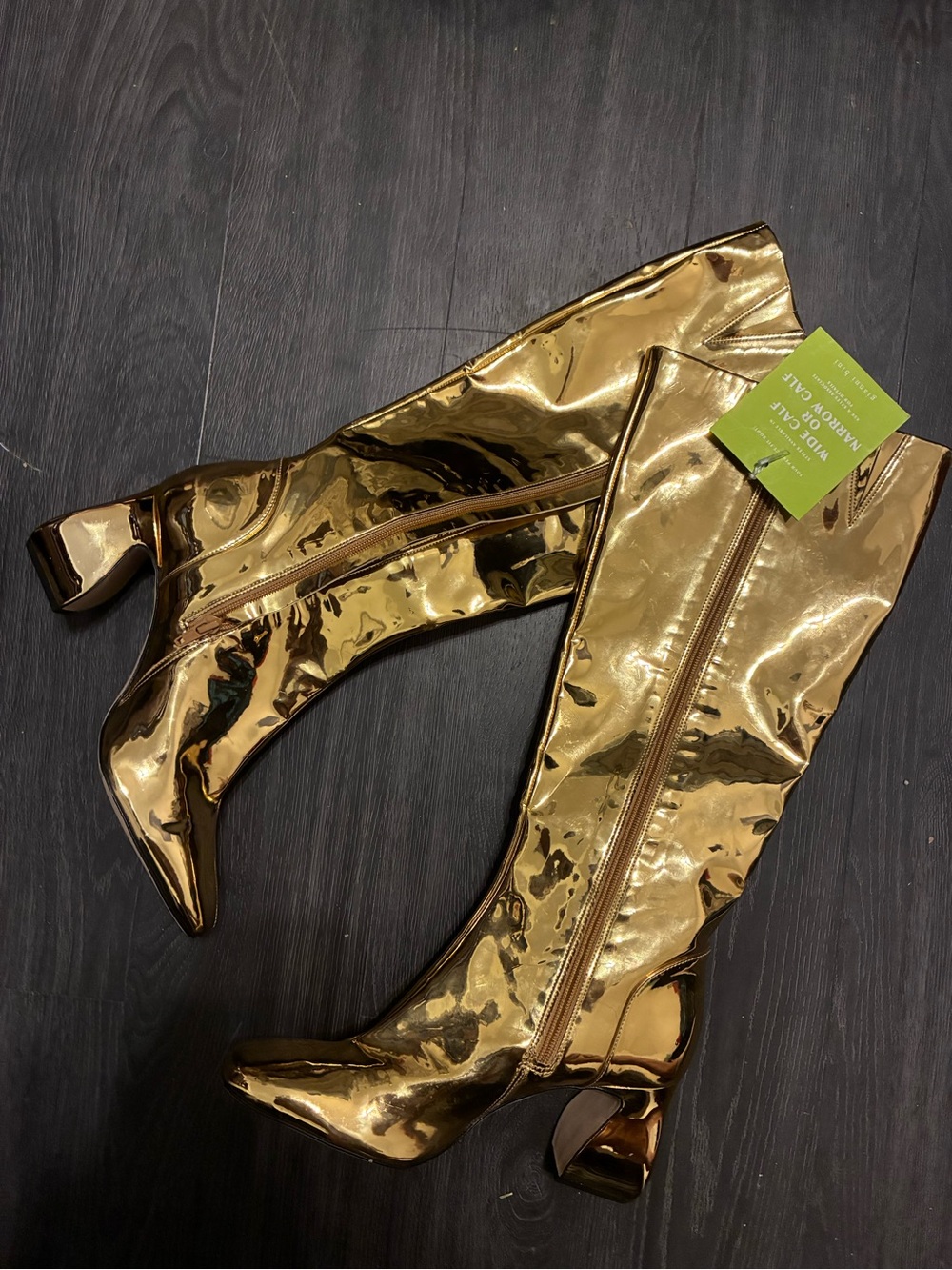 Gianni Bini Metallic Gold Knee-High Heeled Boots